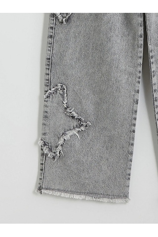 Lc Waikiki Karışık Baggy Fit Nakışlı Kız Çocuk Jean Pantolon Karısık