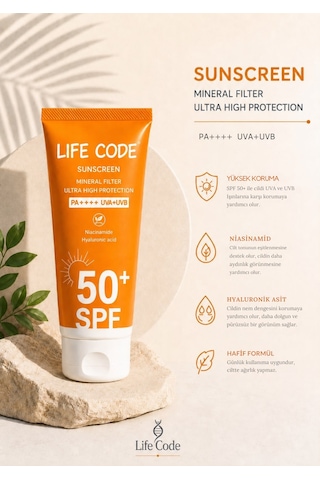 Güneş Kremi Mineral Filtre 50 Spf Skin Care Nem Bariyeri 75 Ml