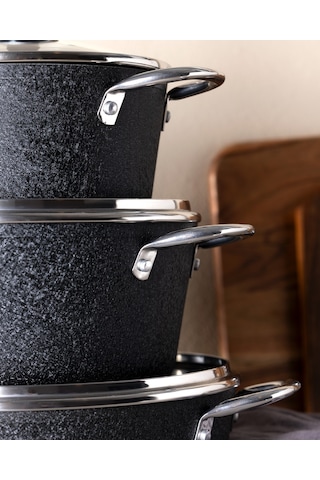 Madame Coco Titanium 7 Parça Tencere Seti Noir - Siyah Tncr0000000040