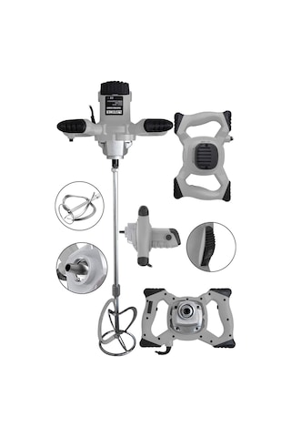 Steiner 3000 W Bakır Sargı Alçı Boya Ve Harç Karıştırıcı Mikser Gri