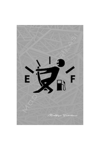 Yakıt Deposu Sticker Folyo - Siyah - 12 X 10.5 Cm