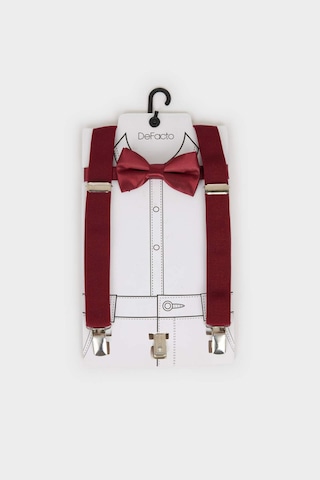Defacto Erkek Çocuk Pamuklu 2li Takım Pantolon Askısı Papyon C0238a8nsbr2 Bordo