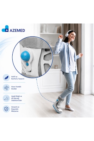 Azemed Air Walker Ortezi Ayak Bileklik Havalı Yürüme Botu Kısa