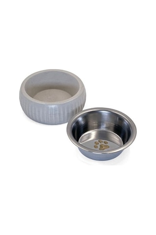 Mikopet Organik Seramik Mama Kabı Gri