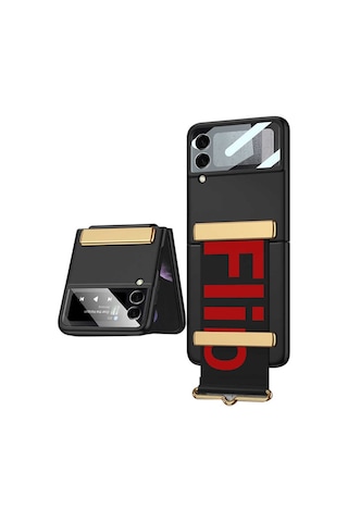 Samsung Uyumlu Galaxy Z Flip 3 Kılıf Zore Flio Kıpta Kapak-Siyah
