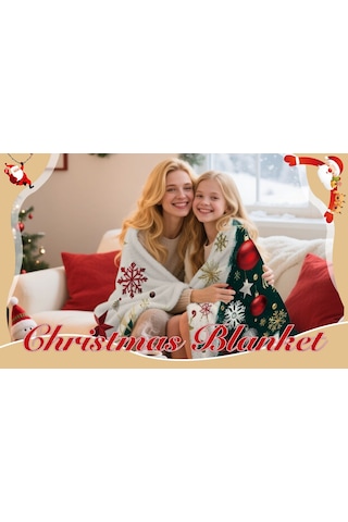 Noel Fral Küçük Battaniye Festival Atmosferi Pratik Kullanım-mt-flr-231 150 100 Yeşil