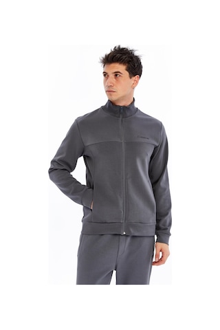AR-MA Arma Erkek Slim Fit Örme Interlok Basic Tam Fermuar Dik Yaka Sweatshirt %80 Pamuk %14 Polyester %6 Elastan K30324989902 Gri
