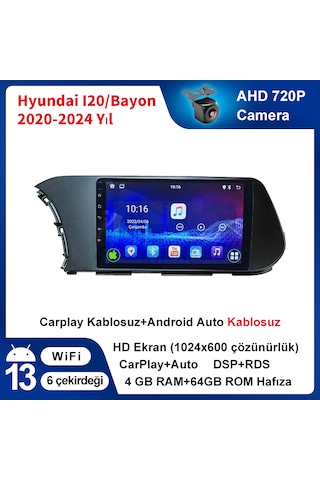 Hyundai I20/bayon 2021-2024 Yıl 4gb Ram 64gb Rom Carplay Multi...