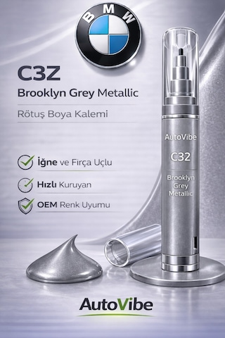 Bmw Rötuş Boya Kalemi C4p Brooklyn Grey Metallic - Brooklyn Gri Metalik 2si1arada Çizik Giderici
