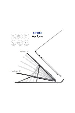 Idock N29-3 Katlanır Aluminyum Laptop Bilgisayar Standı - Siyah