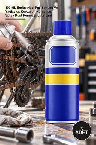 3 Adet Çok Amaçlı Profesyonel Sprey 400 Ml Endüstriyel Pas Sökücü Ve Yağlayıcı, Korozyon Koruyucu, Spray Rust Remover Lubricant