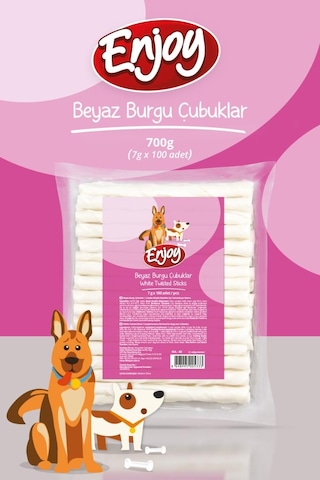 Enjoy Beyaz Burgu Çubuk 7gr X 100 Adet