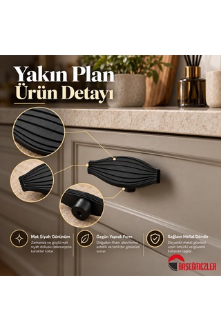Haskan Taha Düğme Kulp Siyah