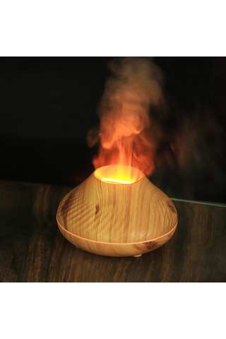 3d Alev Efektli Aromaterapi Difüzör Renkli Işıklı Hava Nemlendirici Ve Uçucu Yağ Difüzörü Masaüs