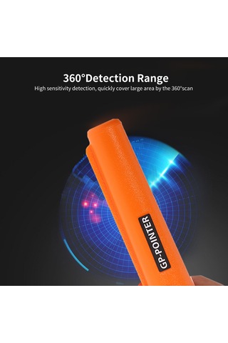 Maiyame Taşınabilir Yüksek Hassasiyetli Metal Dedektörü, Titreşim Ve Sesli Alarm, Led Işıklı, Pil Hariç, Turuncu Portakal