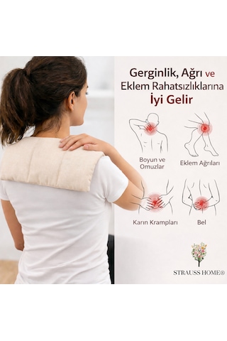 Strauss Lavantalı Çavdar Yastığı 800 G Çıkarılabilir & Yıkanabilir Kılıf Doğal Rahatlatıcı Ekru