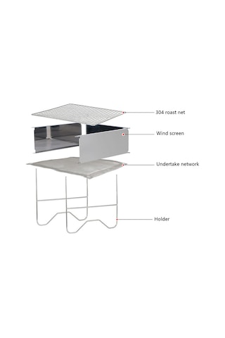 Tenfowee Stainless Steel Taşınabilir Mangal Çadırı - Isı Dayanıklı, Hızlı Montajlı, Çadır Kampı Ve Piknikler İçin Odunluk Ateş Tabanı