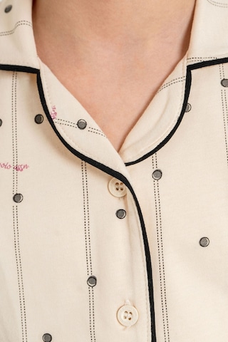 U.S. Polo Assn. Kız Çocuk Gömlek Pijama Takımı Nakışlı Krem Uzun Kol Pijama Takımı Us2726-c-v1 Us2726-c-v1