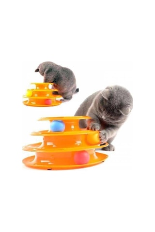Tower of Tracks Yuvarlak Toplu Kedi Oyuncağı 13 x 26 CM