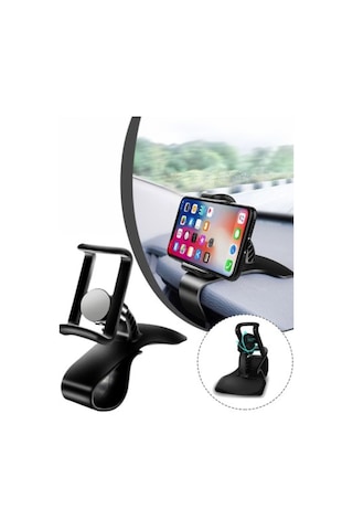 Thentech Araç Gösterge Üzeri Direksiyon Simidi Üstü Telefon Tutucu Stand Siyah