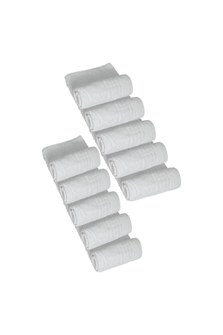 10 Lu Otel Ayak Havlusu Bukle Ayak İzli 50x70 Cm Beyaz 12/1 Avs 200 Gr Beyaz