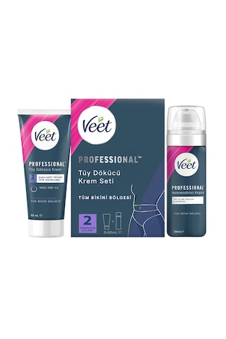 Veet Professional Bikini Bölgesi Tüy Dökücü Krem 2 x 50 ML + Tüy Dökücü Krem 50 ML +  Nemlendirici Köpük 50 ML