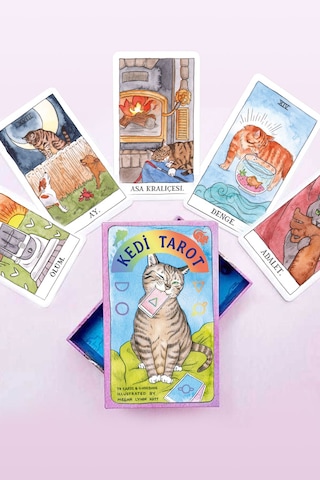 Kedi Tarot Destesi - 78 Tarot Kartı Ve Rehber Kitap Özel Kutulu Set