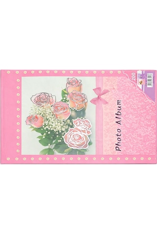 Babydoc Fotoğraf Albümü 200 Lü Pembe Çiçek Desenli 10 15 Cm Anı Albümü
