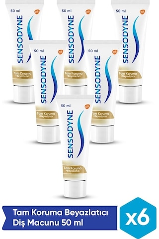 Sensodyne Tam Koruma + Beyazlatıcı Diş Macunu 6 x 50 ML