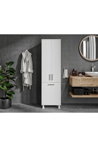 Sezar Kirli Sepetli Banyo Dolabı Çok Renkli