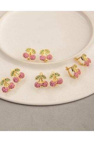 925 Ayar Gümüş Çocuk Kiraz Küpe