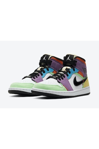Nike NIKE AIR JORDAN 1 MID “MULTICOLOR” ÖZEL SERİ AYAKKABI Çok Renkli