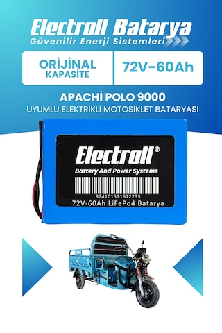 Apachi Polo 9000 Uyumlu Batarya Orijinal Kapasite Lifepo4 72v 60ah Elektrikli Motosiklet Bataryası