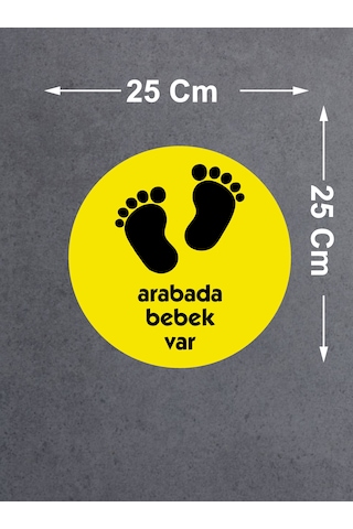 Arabada Bebek Var Sticker - Araba Oto Motosiklet Karavan Sticker - 00001 25x25 Cm