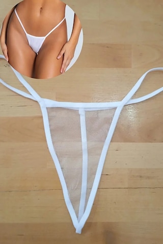 Anastasia String Tanga Tül Külot - Beyaz Ans111 Beyaz