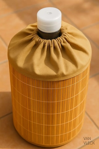 Bambu Damacana Kılıfı Kumaş Korumalı, İpli 19 Lt Su Damacanası Örtüsü Kahverengi