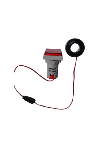 Ad22-22vas 22mm Dijital Volt-ampermetre Kare Beyaz