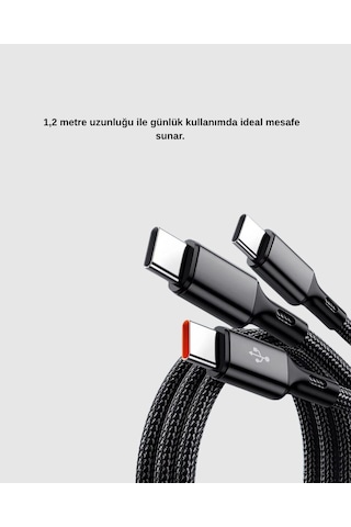Northcity 3 Ü 1 Arada Hızlı Şarj Kablosu: İos Android Type-c Uyumlu Ve Dayanıklı