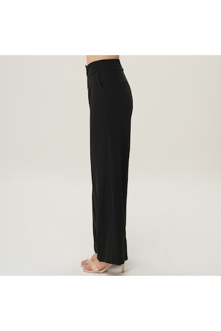 Deryam Tekstil Geniş Paça Kadın Pantolon Siyah