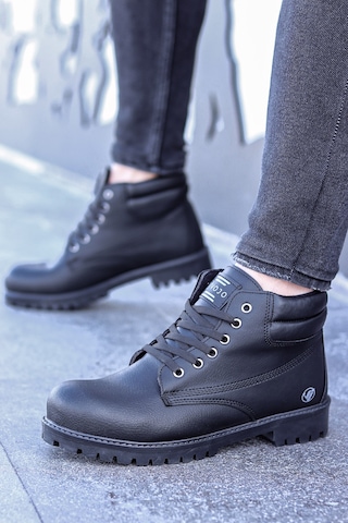 Vojo Arex Suya Dayanıklı Casual Kışlık Erkek Bot 267800001819 91 Siyah-cilt Siyah-cilt Siyah