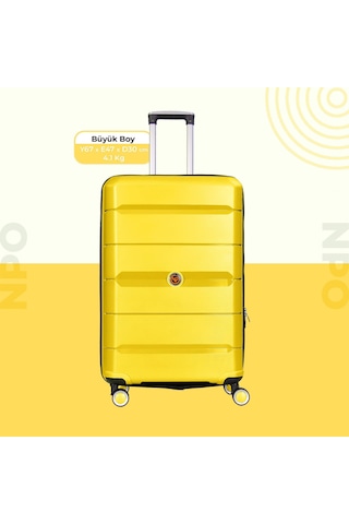 Npo Diamond Pp Polipropilen Büyük Boy Kırılmaz Valiz-sarı Sarı