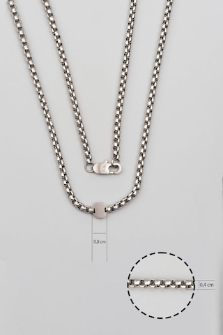 Erkek Çelik Zincir Kolye Gri