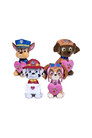 Paw Patrol Figür Peluş Oyuncak Love Serisi - Chase - 20 Cm