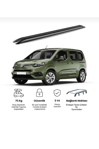 Türkmen Toyota Proace Premium Tavan Çıtası Alüminyum Siyah 2019 Ve Sonrası