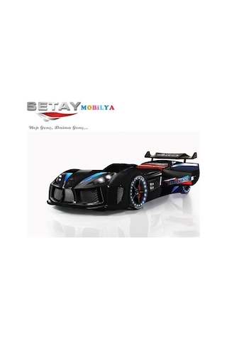 Setaymobilya Arabalı Yatak , Audi V7 Full Led, Kapıları Açılan , Siyah , Setay