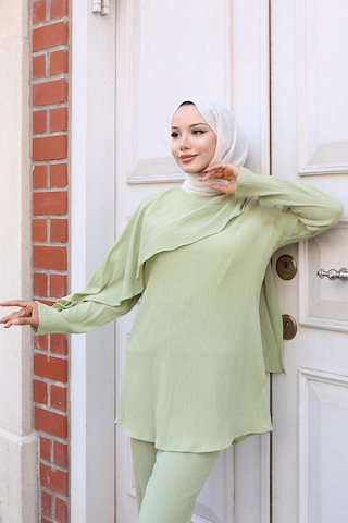 Misskayle Pelerin Detaylı Takım Mint Yeşili Mintyeşili