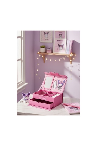 Kuromi Lisanslı Makyaj Kutu Organizer Pembe
