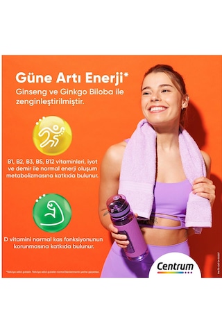 Centrum Energy Multivitamin 2 x 30 Tablet + Günlük Vitamin Kutusu
