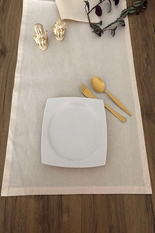 Ham Keten Krem Runner 140X43 CM