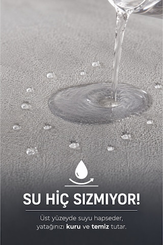 Formeya Gri Mikro Fitted Sıvı Geçirmez Yatak Koruyucu Alez